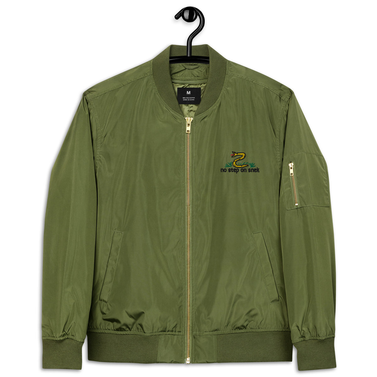 No Step on Snek Embroidered Bomber Jacket