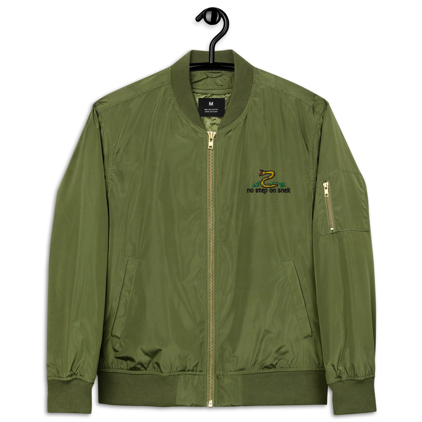 No Step on Snek Embroidered Bomber Jacket