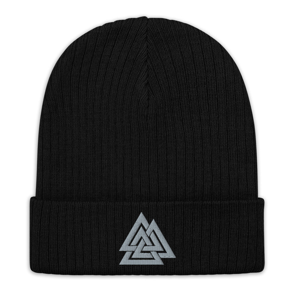 Valknut Embroidered Recycled Cuffed Beanie