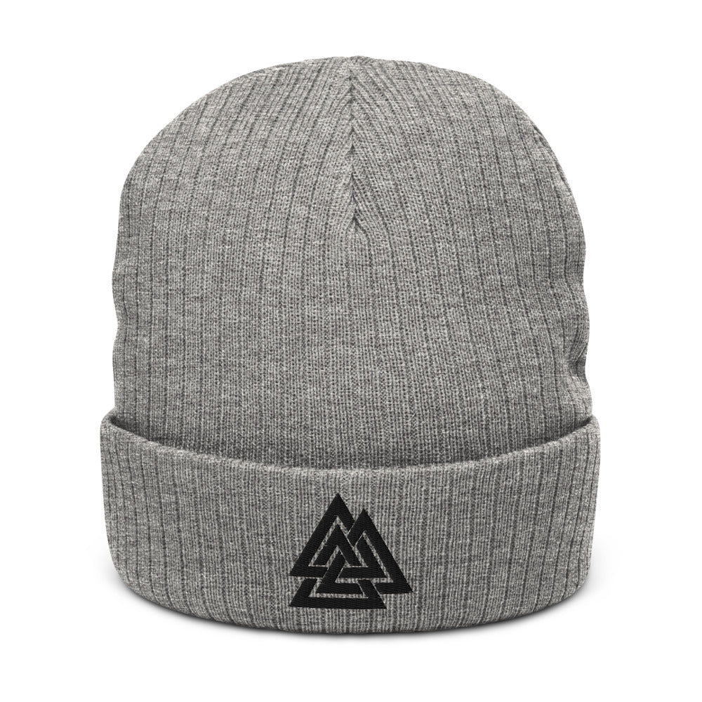 Valknut Embroidered Recycled Cuffed Beanie