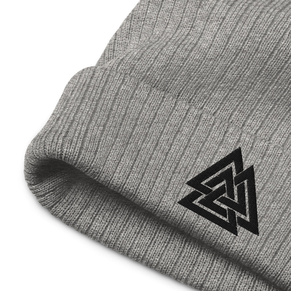 Valknut Embroidered Recycled Cuffed Beanie