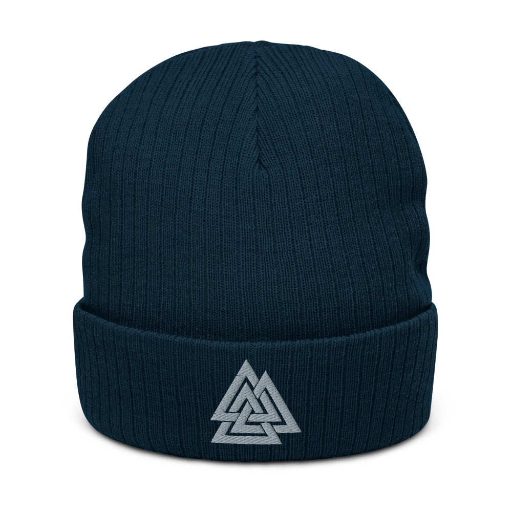 Valknut Embroidered Recycled Cuffed Beanie