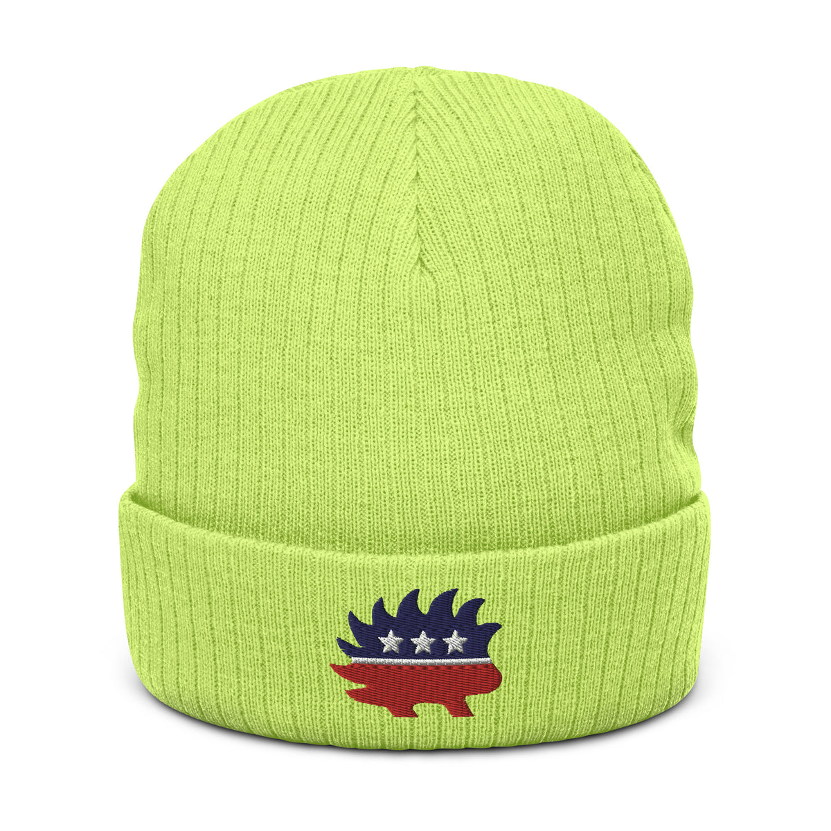Porcupine Logo Ribbed Knit Beanie