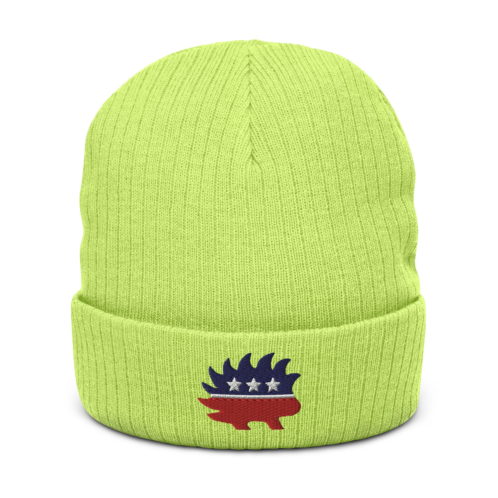 Porcupine Logo Ribbed Knit Beanie