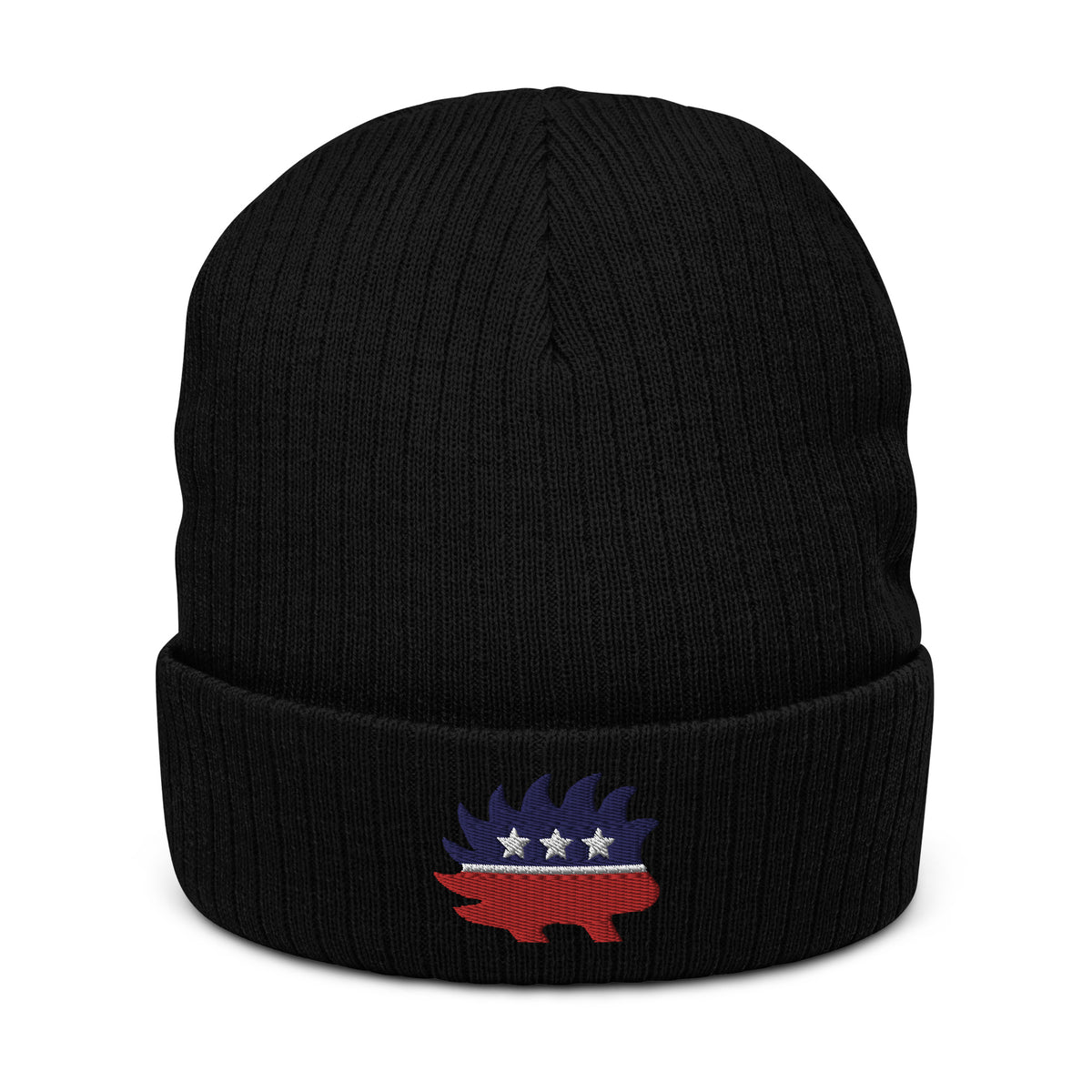 Porcupine Logo Ribbed Knit Beanie