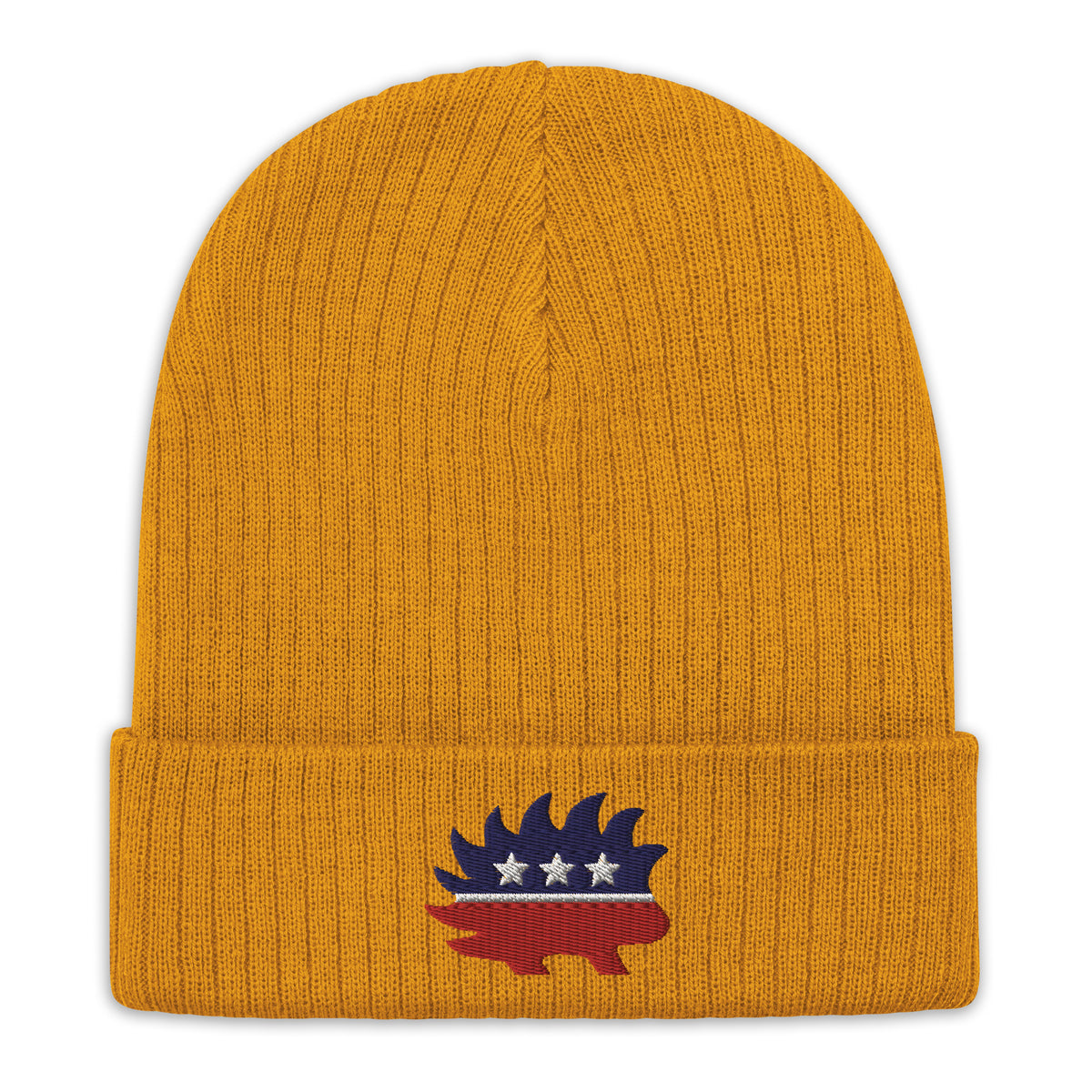 Porcupine Logo Ribbed Knit Beanie