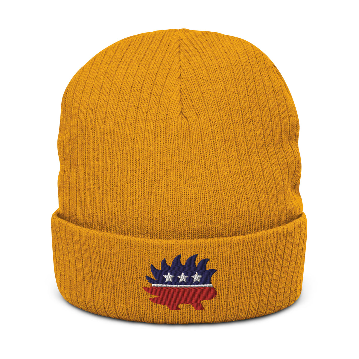 Porcupine Logo Ribbed Knit Beanie