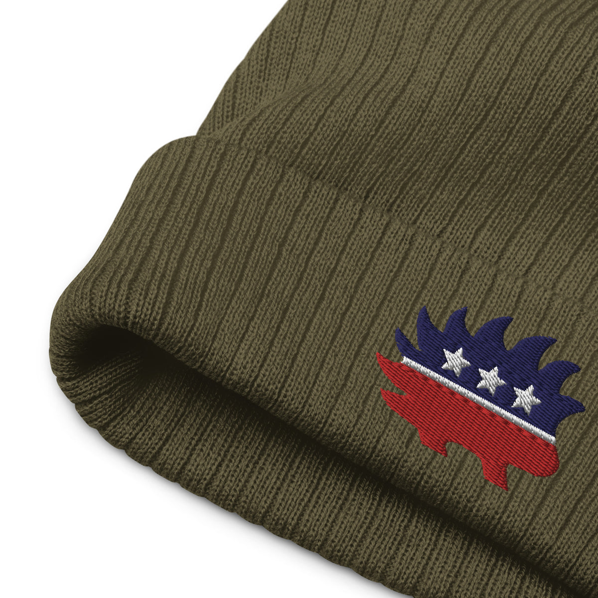 Porcupine Logo Ribbed Knit Beanie