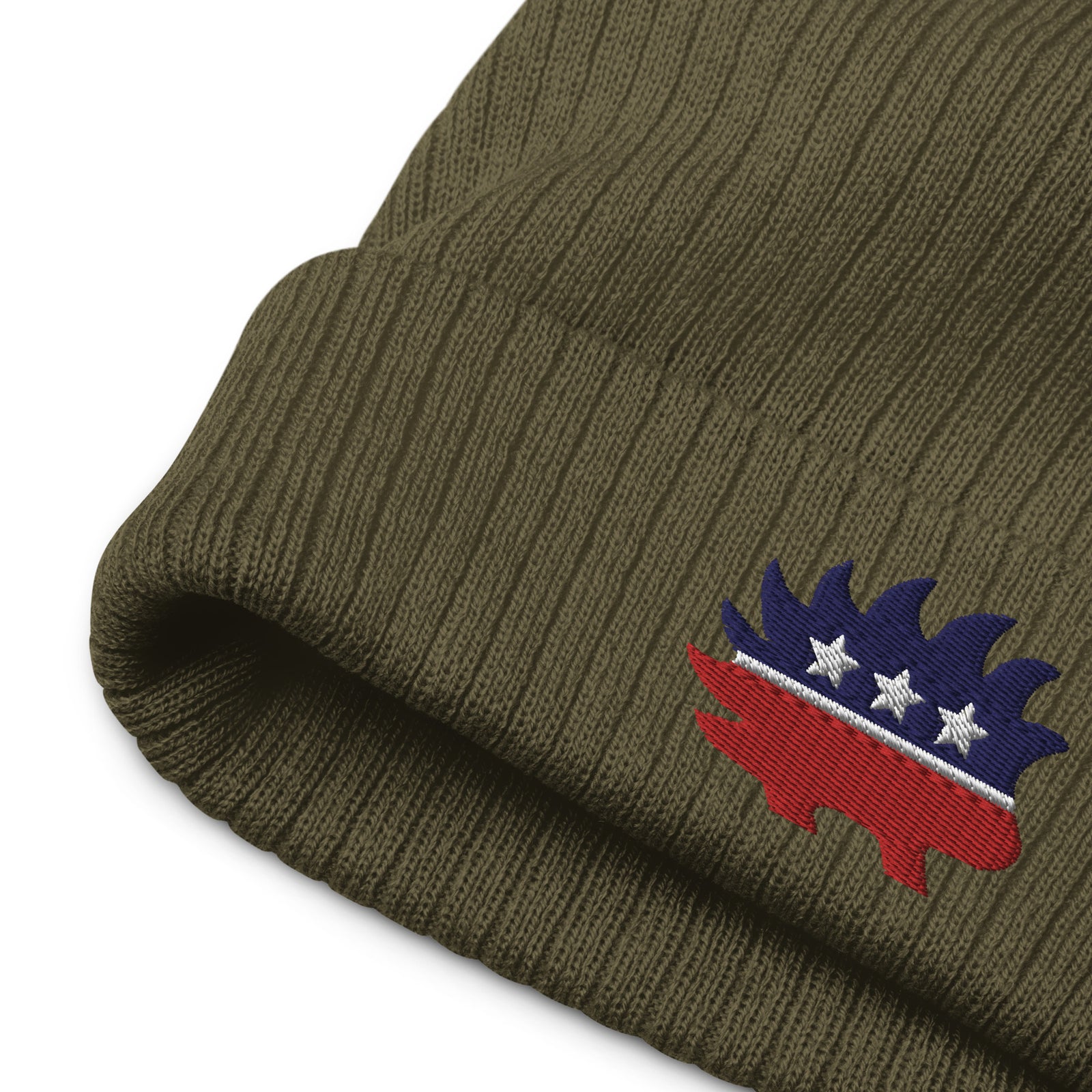 Porcupine Logo Ribbed Knit Beanie