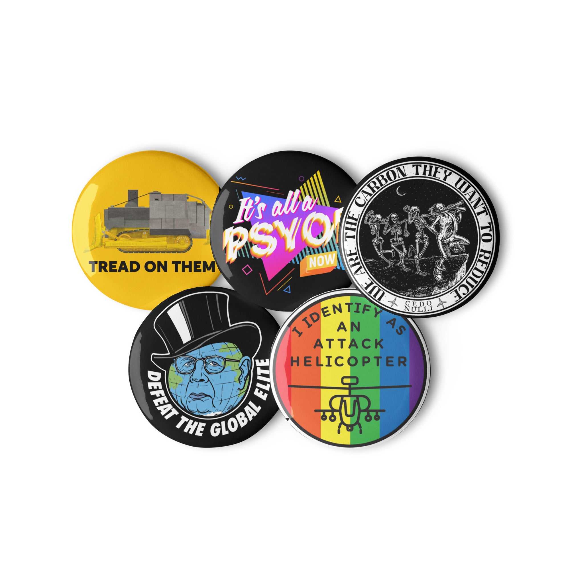 Freedom Fighter Pinback Button Set 2