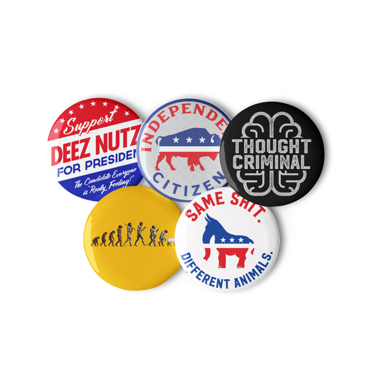 Independent Minds Pinback Button Set 1