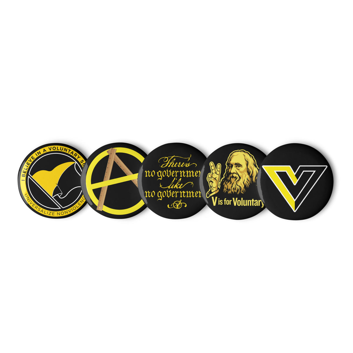 Voluntaryist Pinback Button Set 1