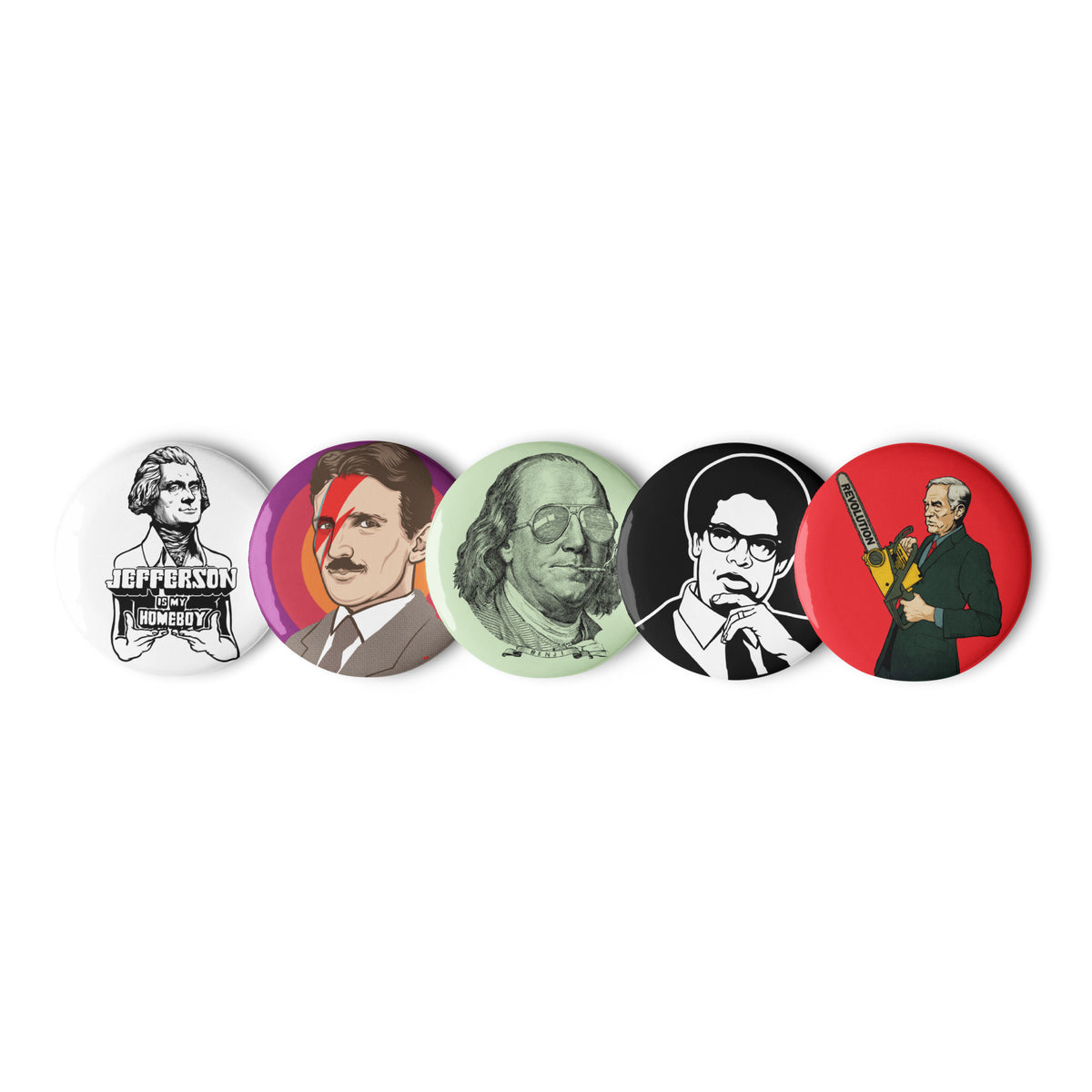 Dudes of Liberty Pinback Button Set 1