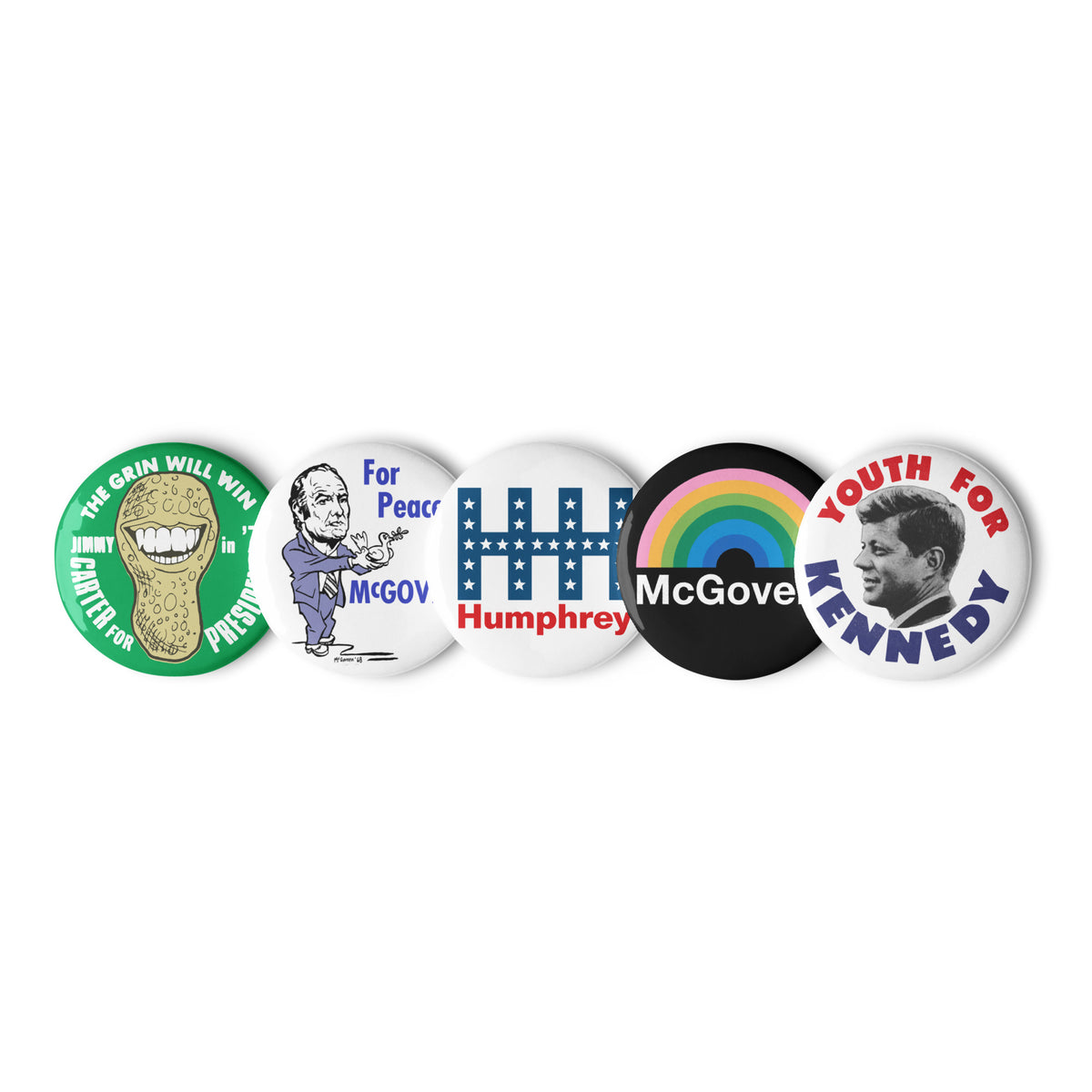 Retro Democrats 60s &amp; 70s Campaign Button Pack 1