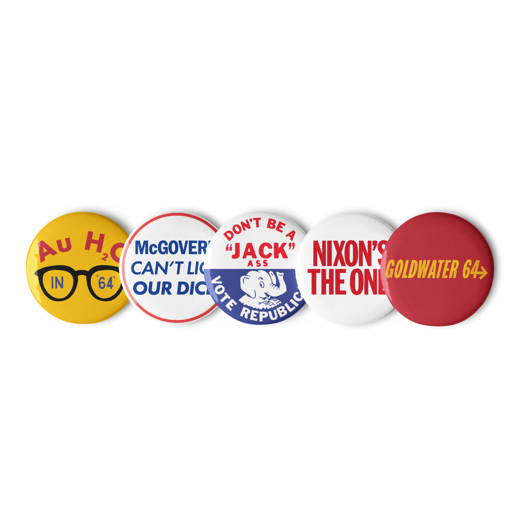 1960s Retro Republican Campaign Pin Set 1 - Liberty Maniacs