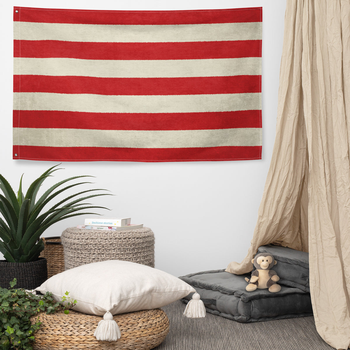 Sons of Liberty Rebel Horizontal Stripes Distressed Wall Flag