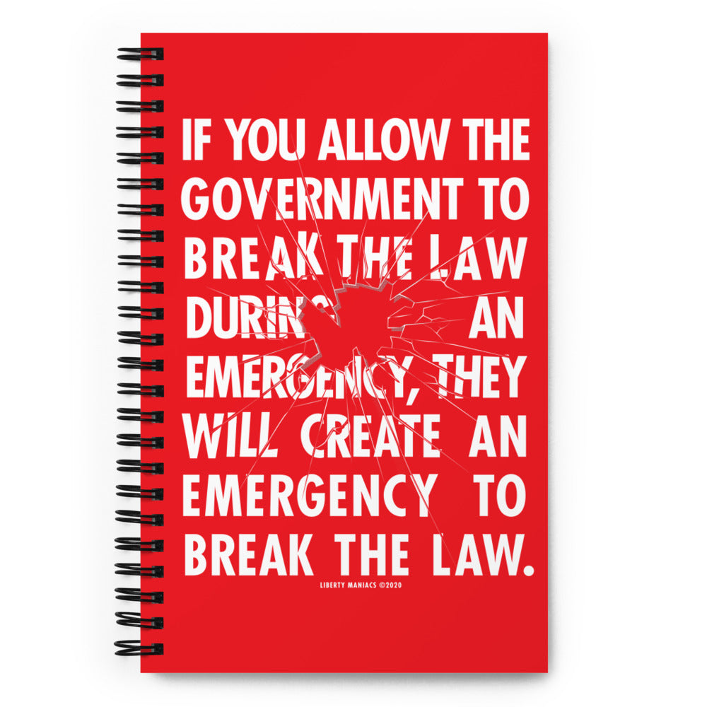 Government Emergency Spiral notebook