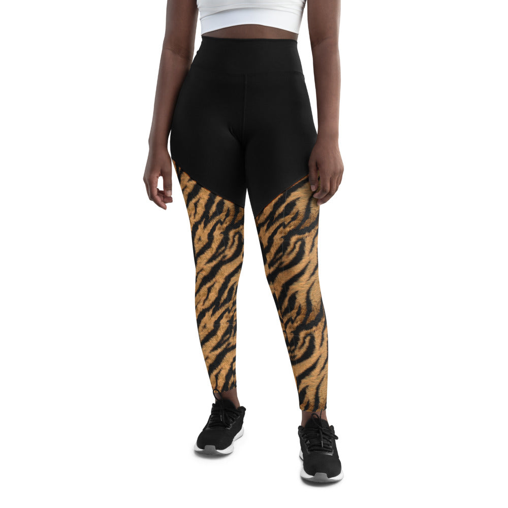Tiger Stripes Compression Sports Leggings