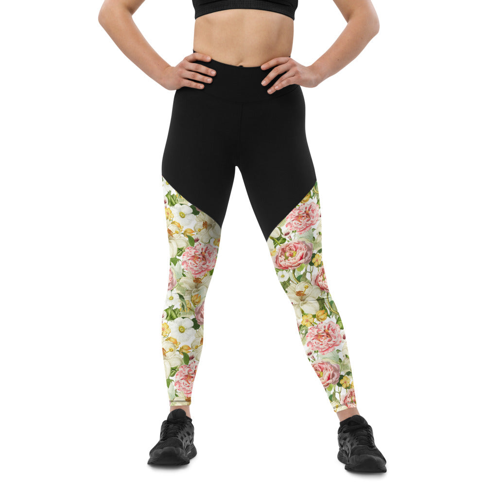 Summer Garden Sports Compression Leggings - Liberty Maniacs