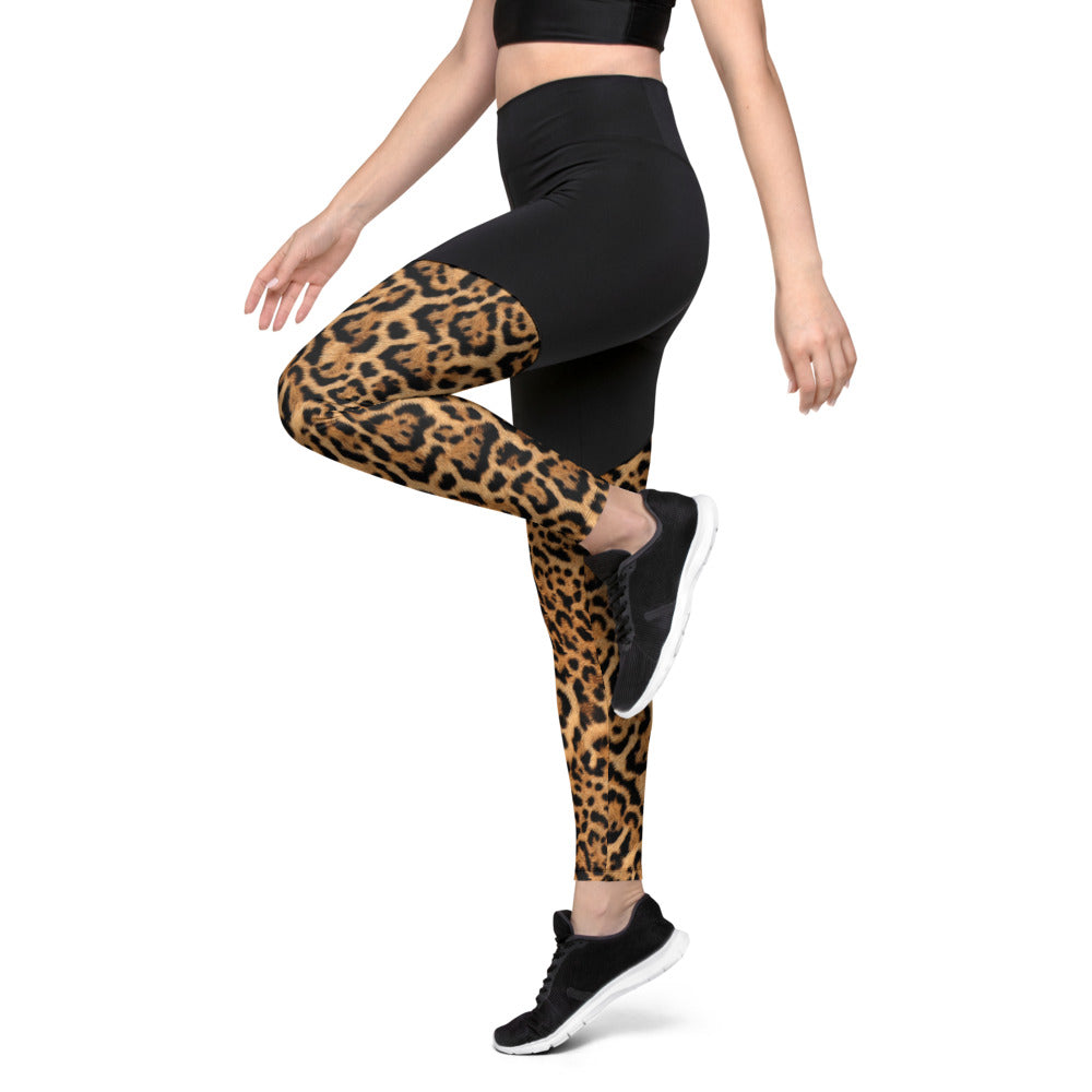 CUHAKCI Black White Leopard Print Leggings Workout Out Activewear Sexy  Pants High Waist Leggin Sport Women Fitness Gym Jegging