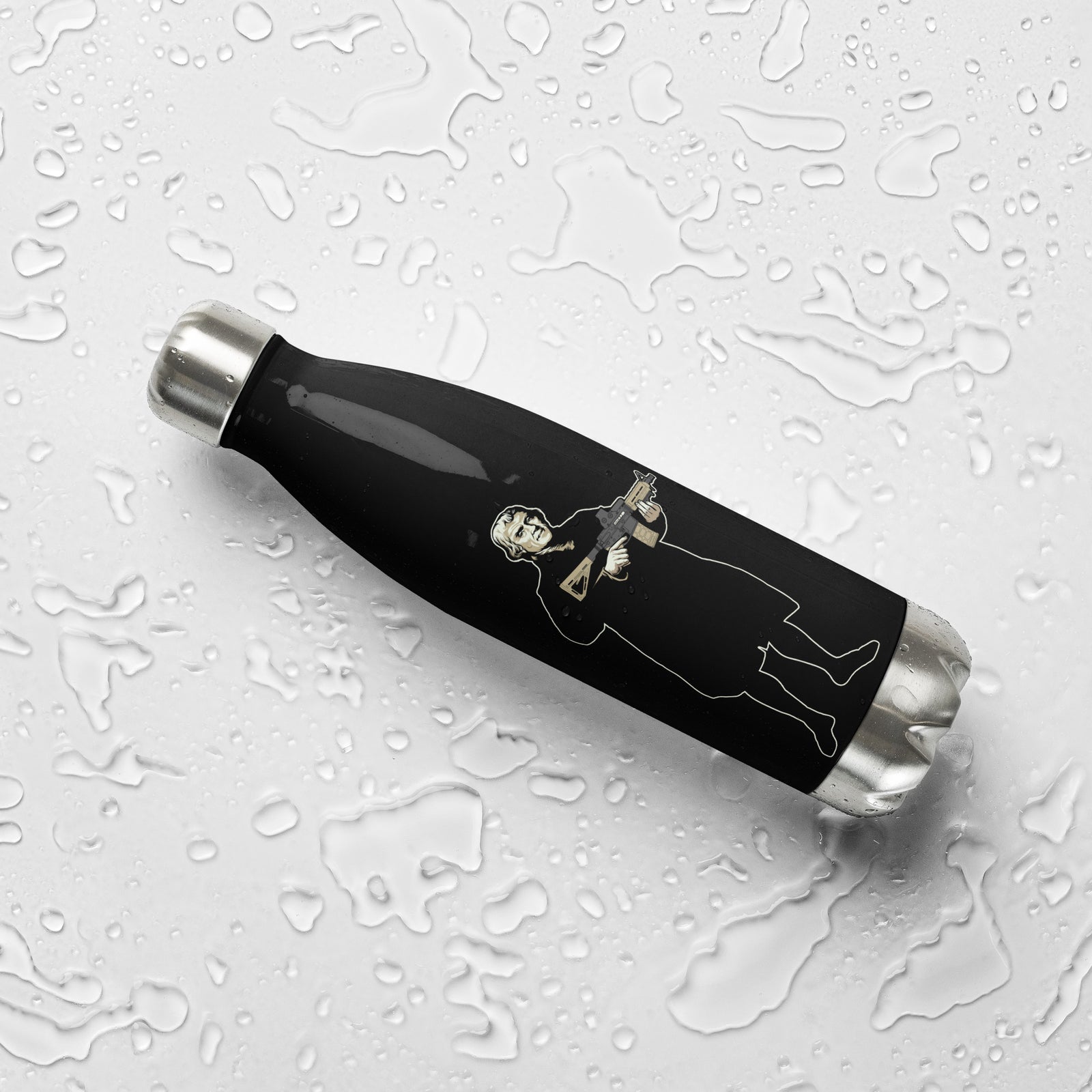 Thomas Jefferson Holding a Carbine Stainless Steel Water Bottle