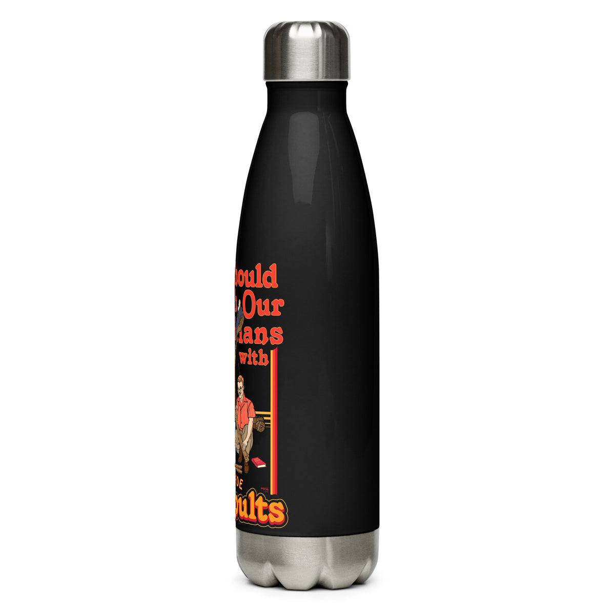 Stranger Things Flame Logo Stainless Steel Water Bottle White 17 oz.