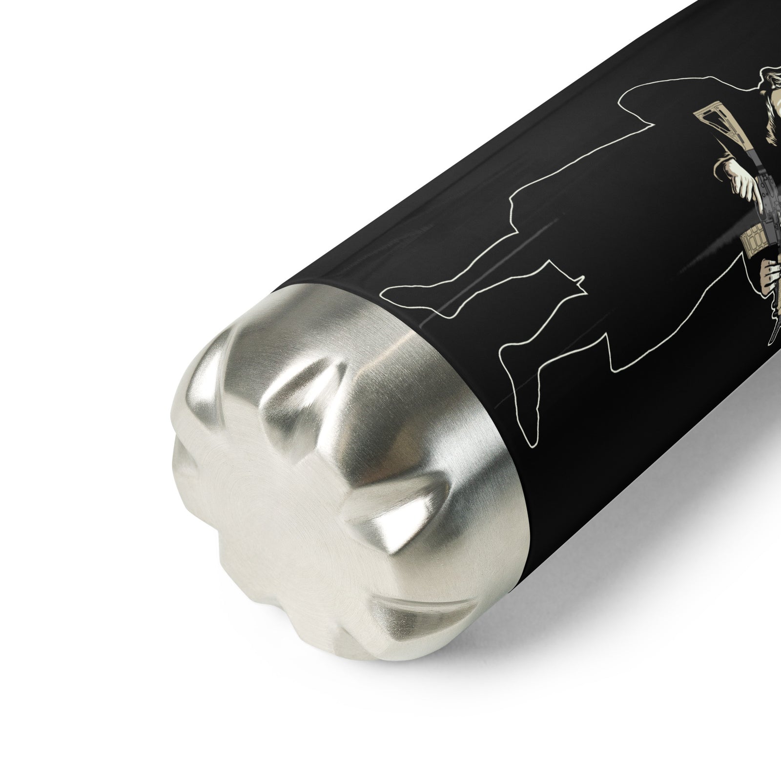 Thomas Jefferson Holding a Carbine Stainless Steel Water Bottle