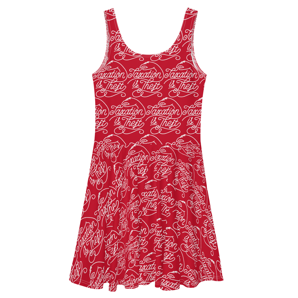 Taxation is Theft Red Skater Dress