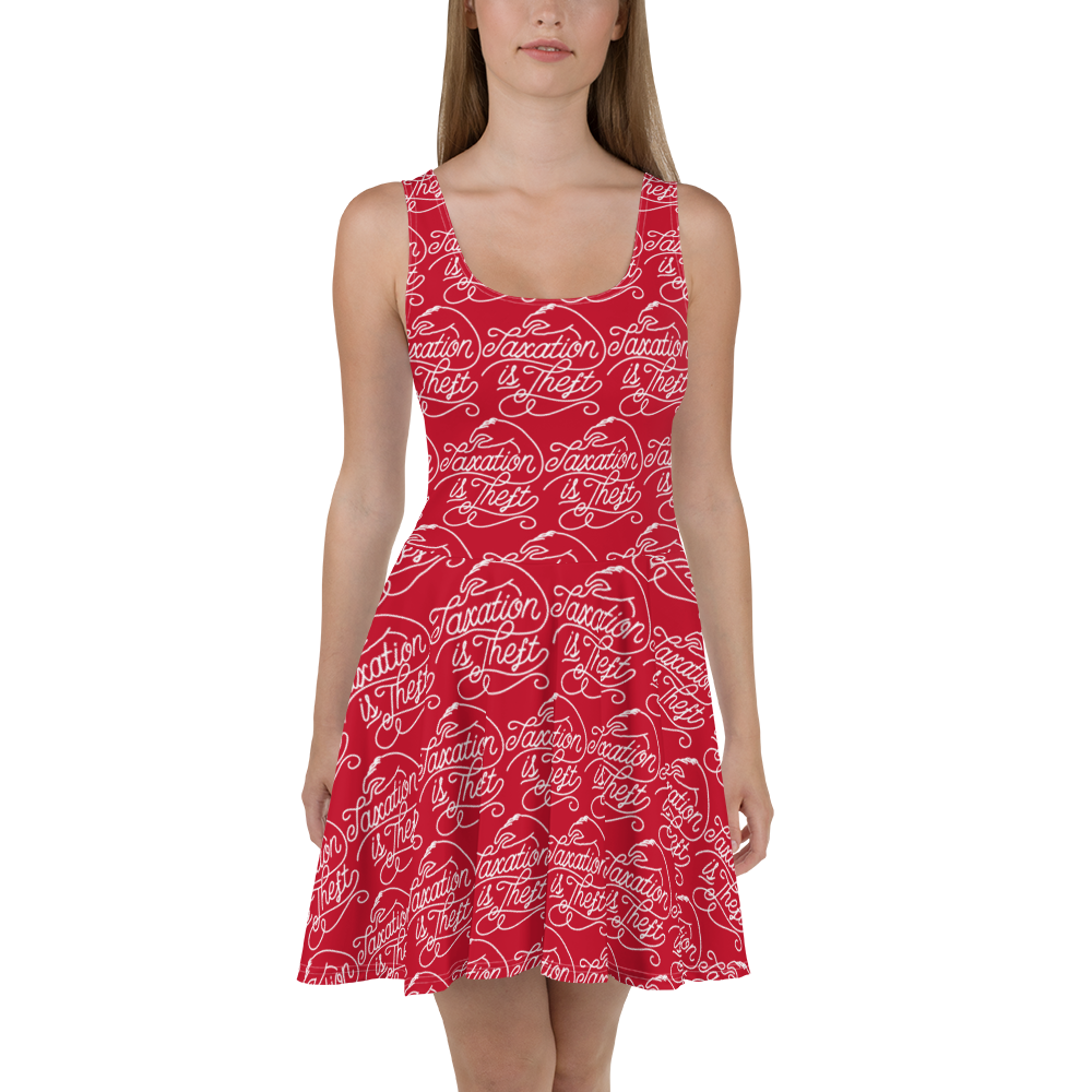Taxation is Theft Red Skater Dress