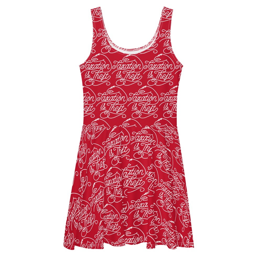Taxation is Theft Red Skater Dress