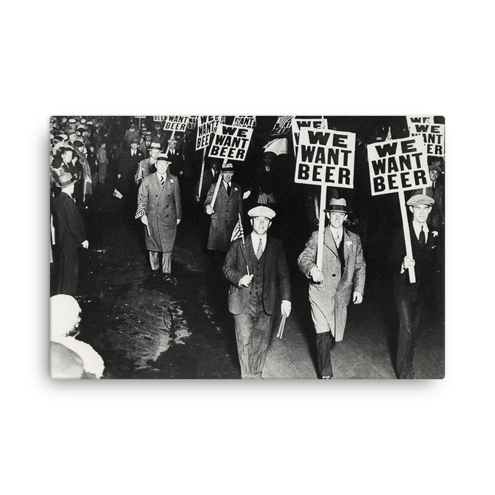 We Want Beer Rally Thin Wrap Canvas