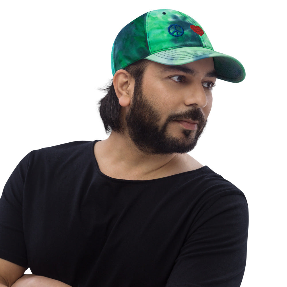 Peace Love Liberty Tie dye hat