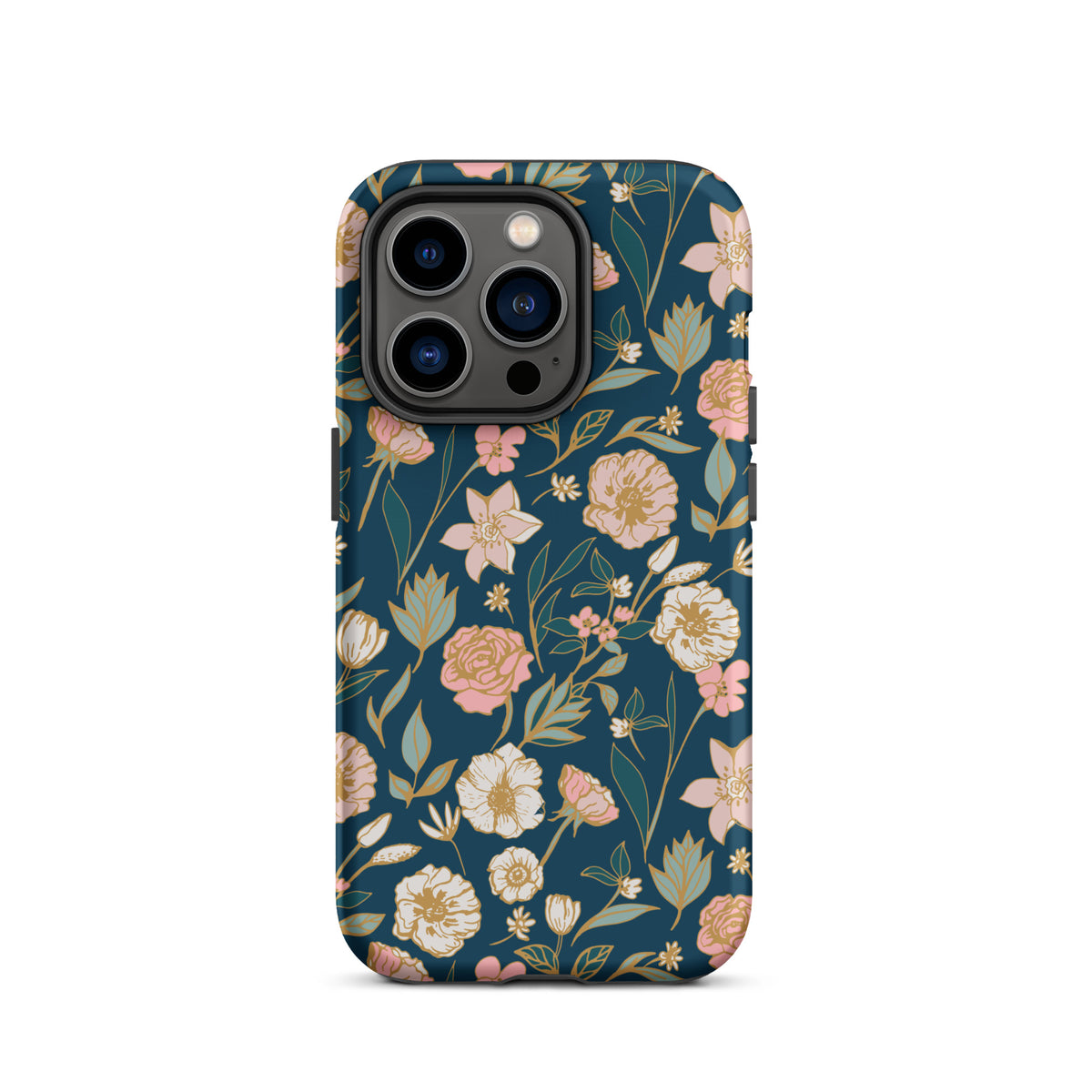 Turquoise bloemenveld Tough Case for iPhone®