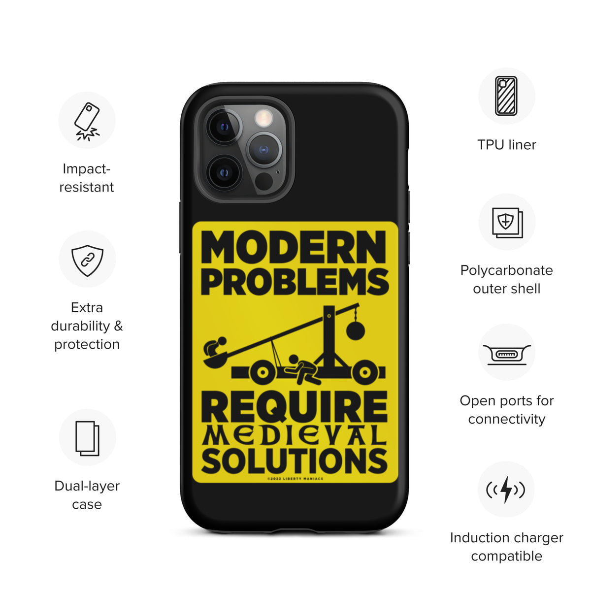 Modern Problems Require Medieval Solutions Tough iPhone case