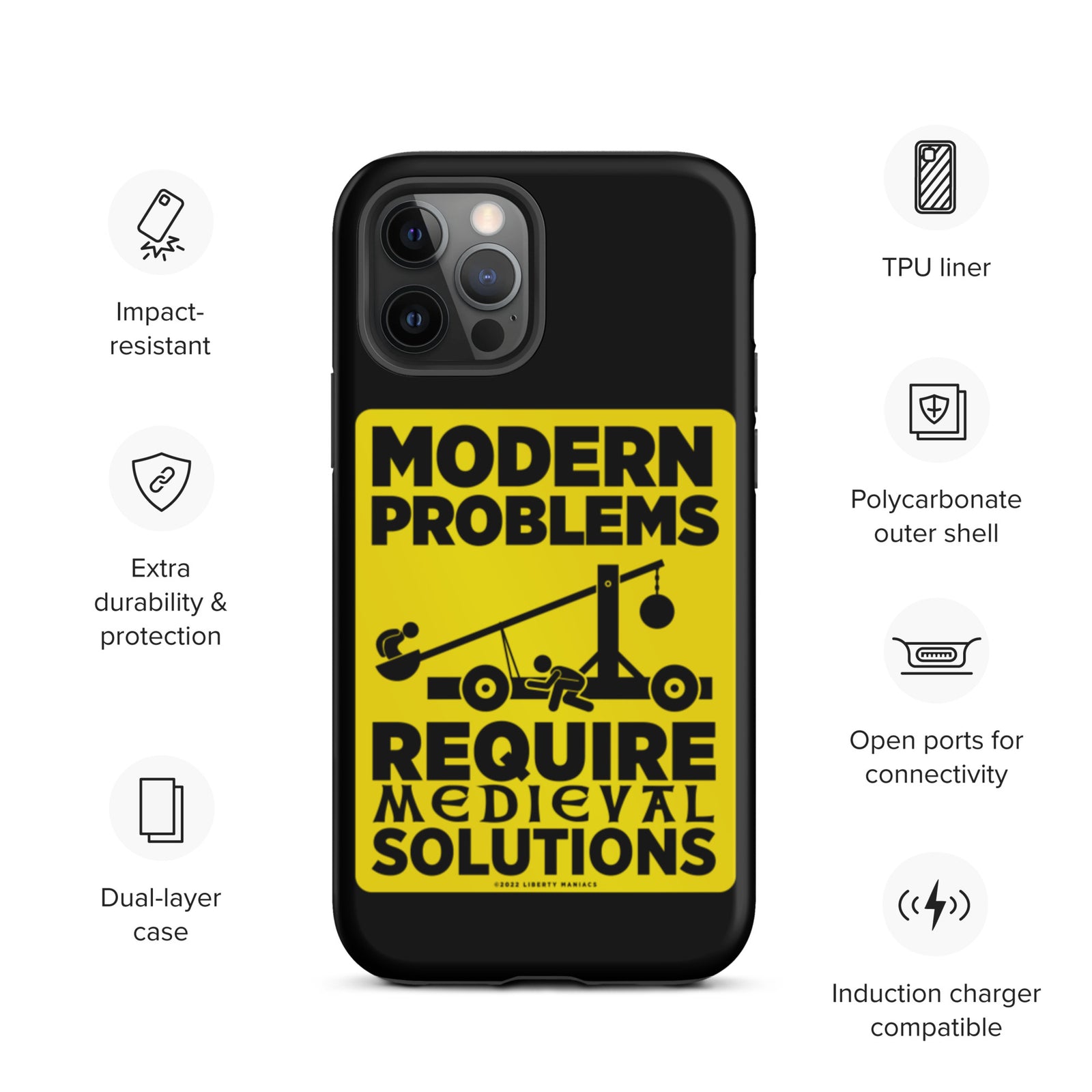 Modern Problems Require Medieval Solutions Tough iPhone case