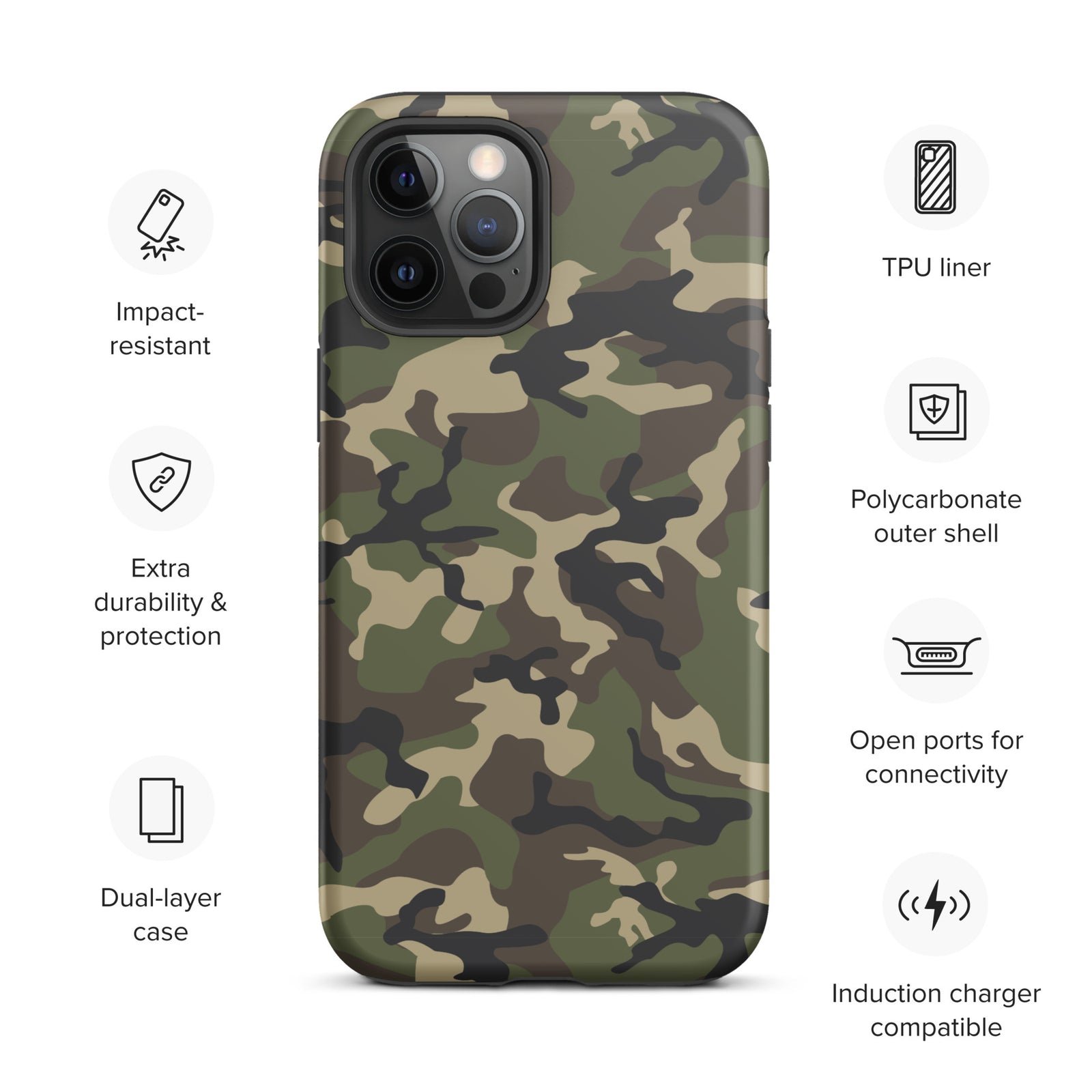 Woodland Camo Tough iPhone case