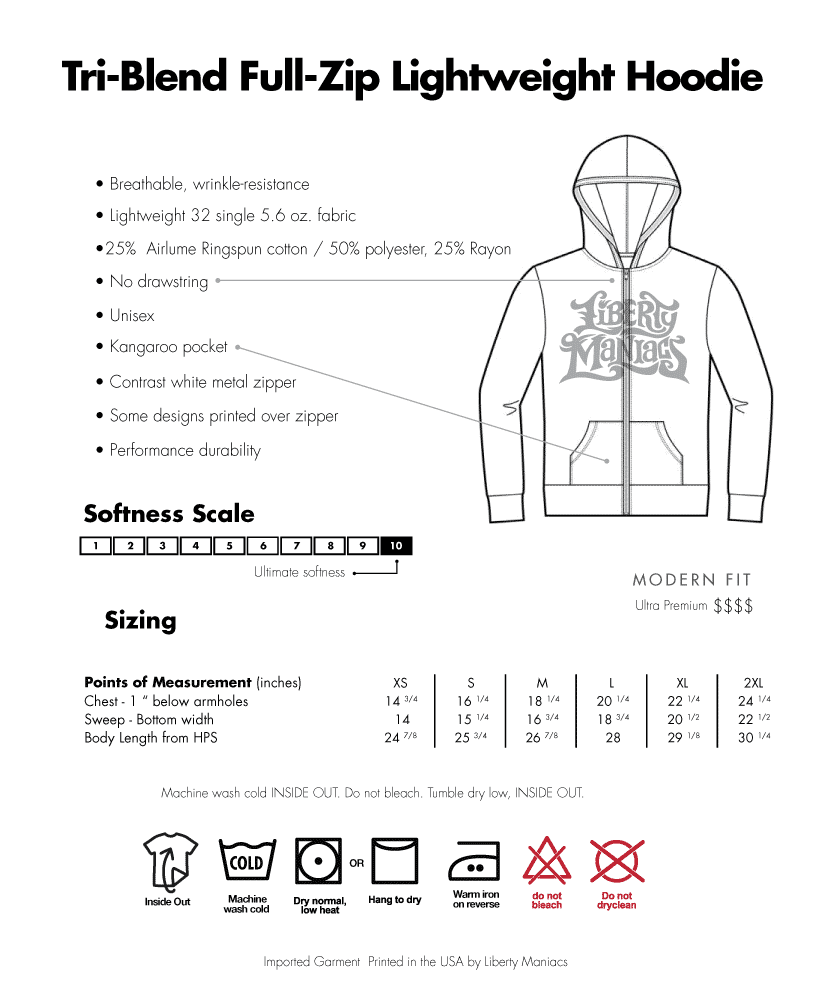 Fantasy Football Lightweight Summer Tri-Blend Unisex zip hoodie