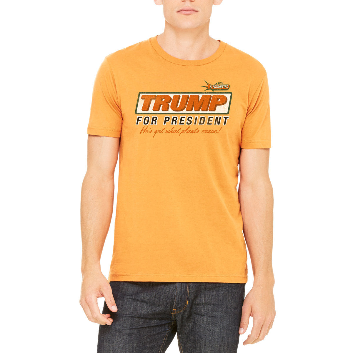 Trump for President Idiocracy T-shirt in Gold