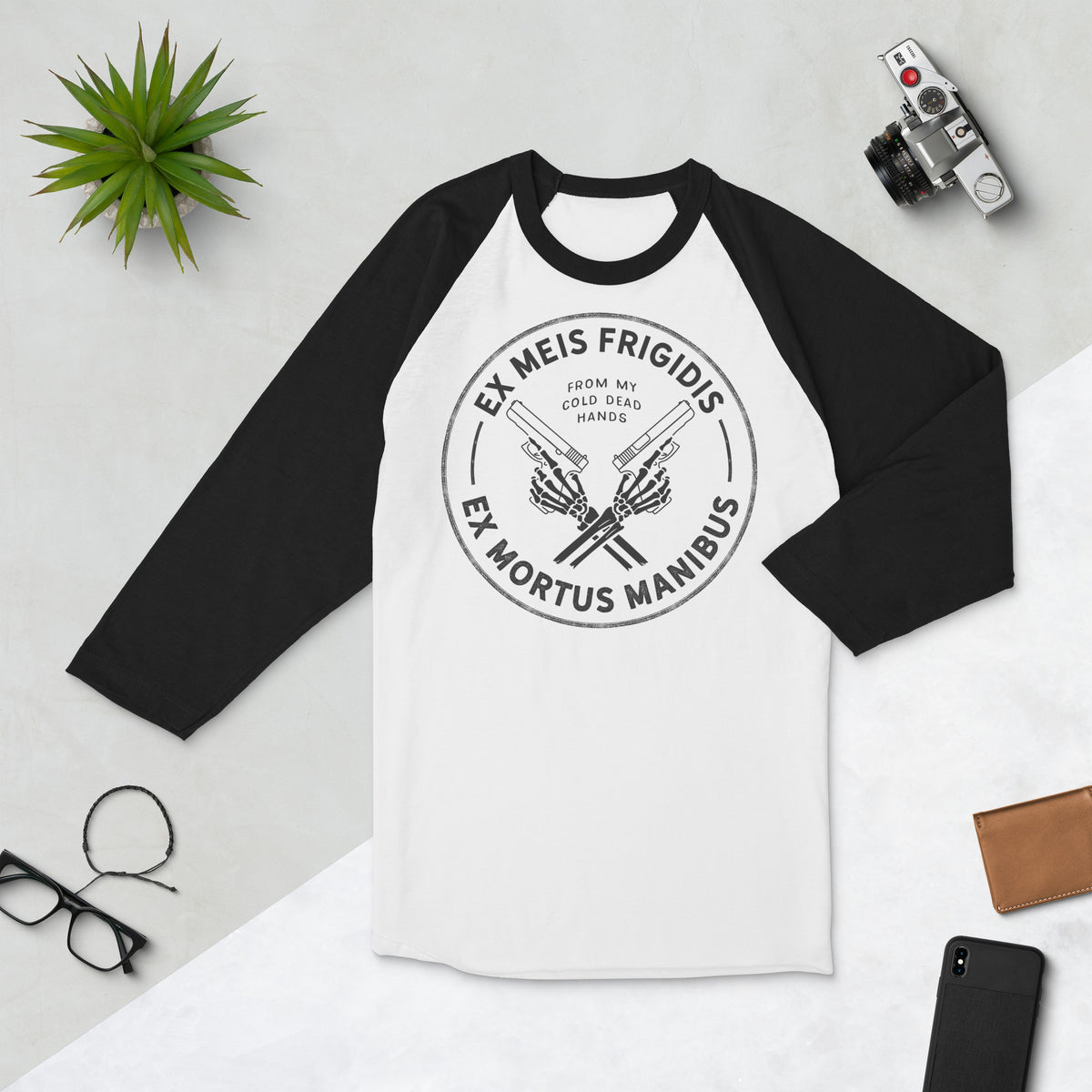 From My Cold Dead Hands Latin Motto 3/4 Sleeve Raglan