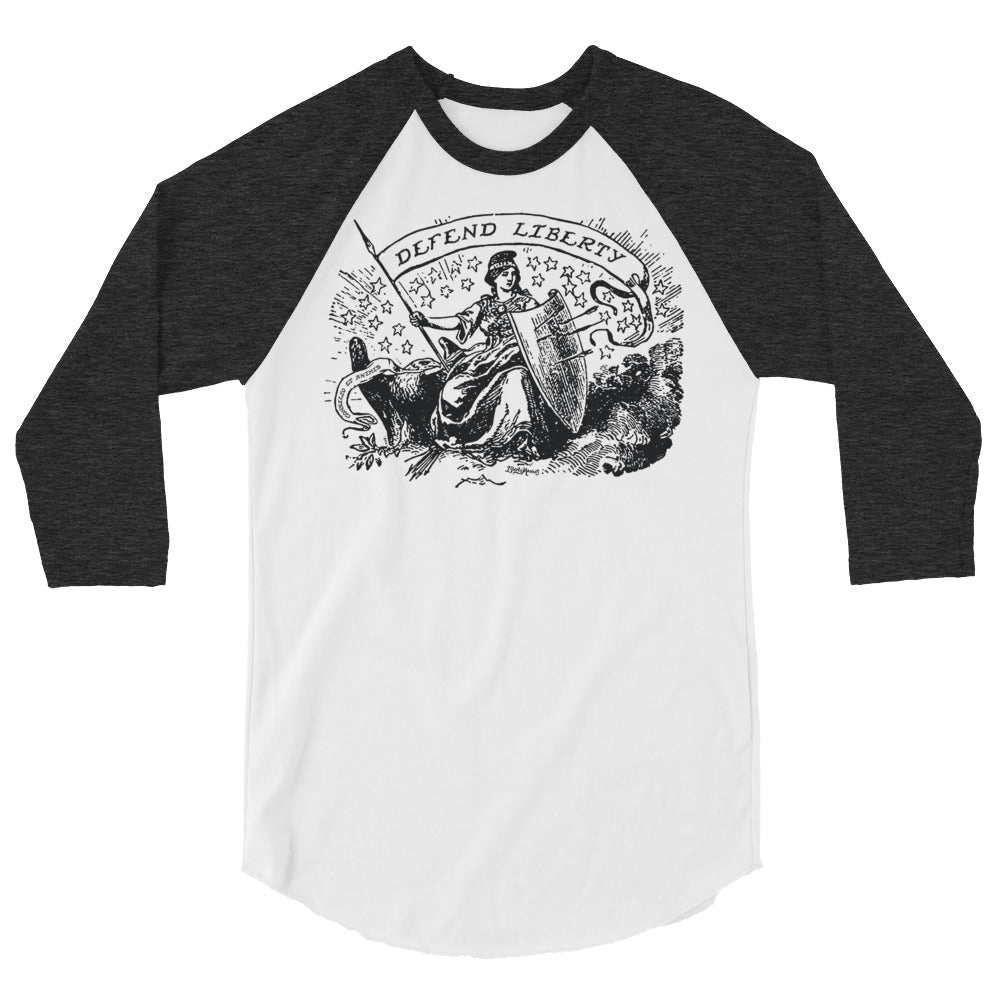Defend Liberty Vintage 3/4 Sleeve Raglan