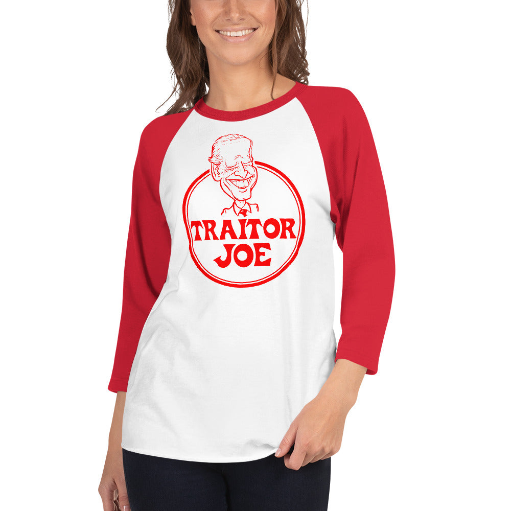 Traitor Joe Biden 3/4 sleeve raglan shirt