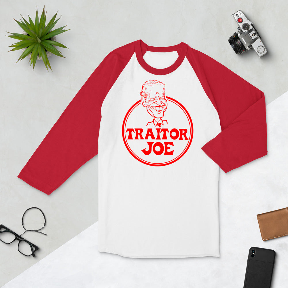 Traitor Joe Biden 3/4 sleeve raglan shirt