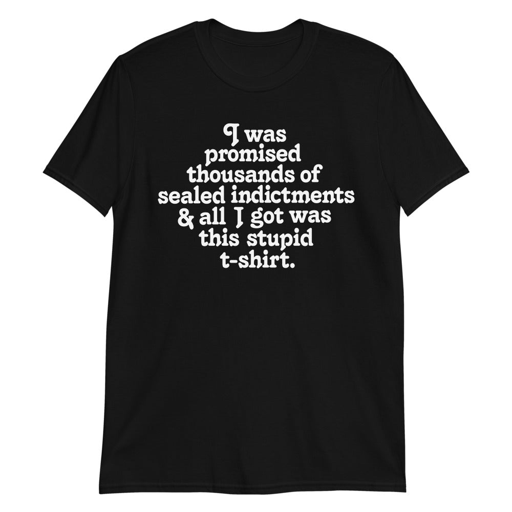 I was promised thousands of sealed indictments and all I got was this stupid Short-Sleeve Unisex T-Shirt