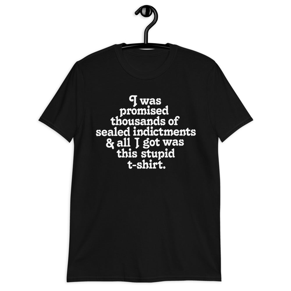 I was promised thousands of sealed indictments and all I got was this stupid Short-Sleeve Unisex T-Shirt