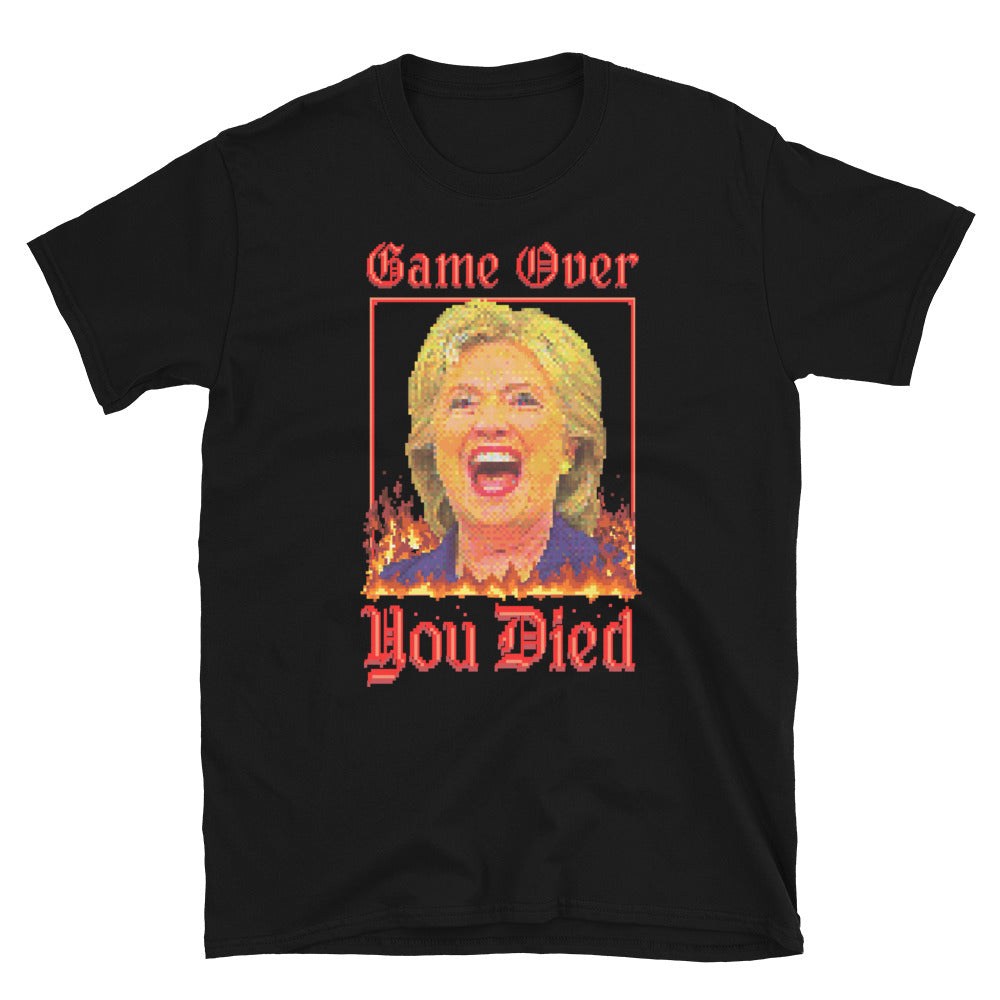 Game Over You Died Hillary 8-Bit Pixel Art T-Shirt