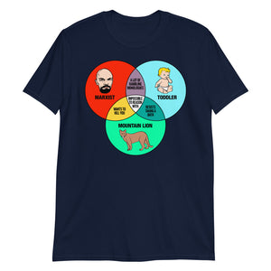 Marxist Toddler and Mountain Lion Venn Diagram Short-Sleeve Unisex T-Shirt