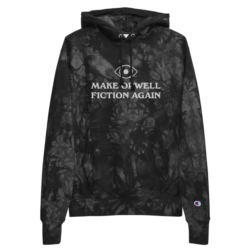 Make Orwell Fiction Again Unisex Embroidered Champion tie-dye hoodie