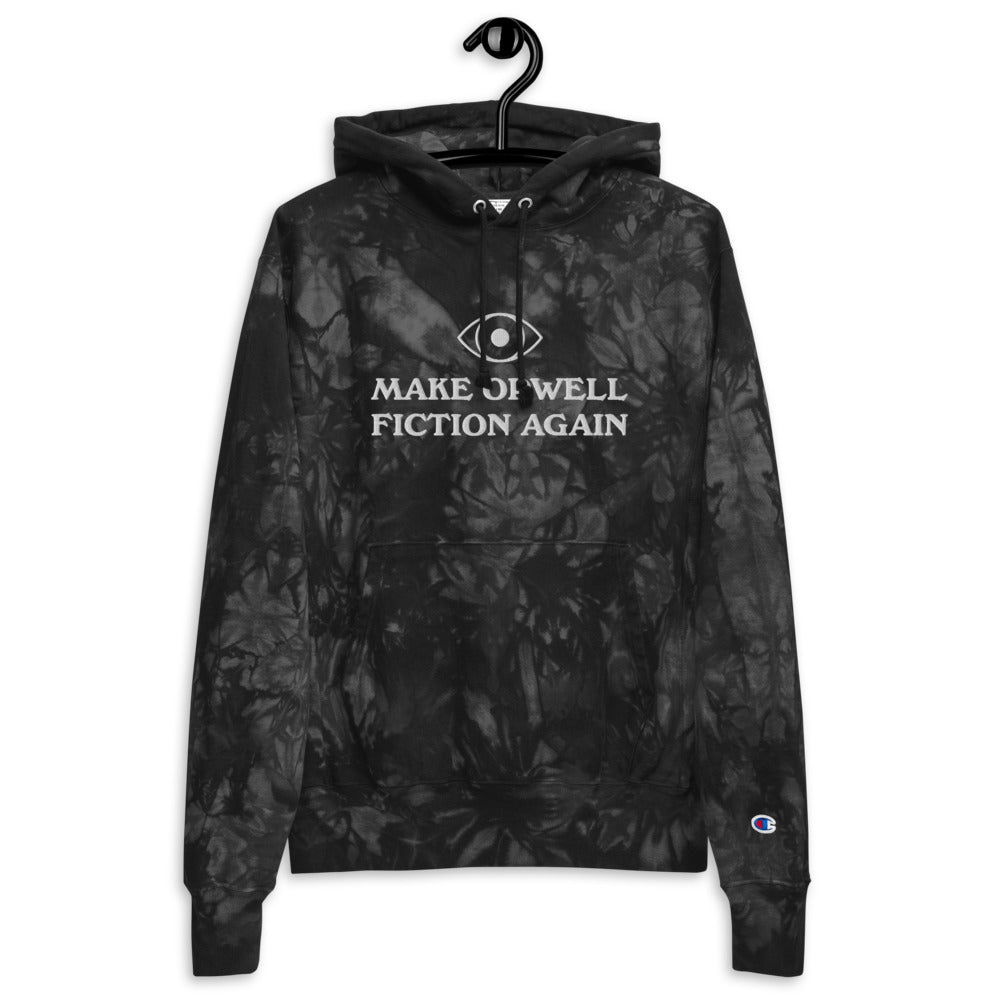 Make Orwell Fiction Again Unisex Embroidered Champion tie-dye hoodie