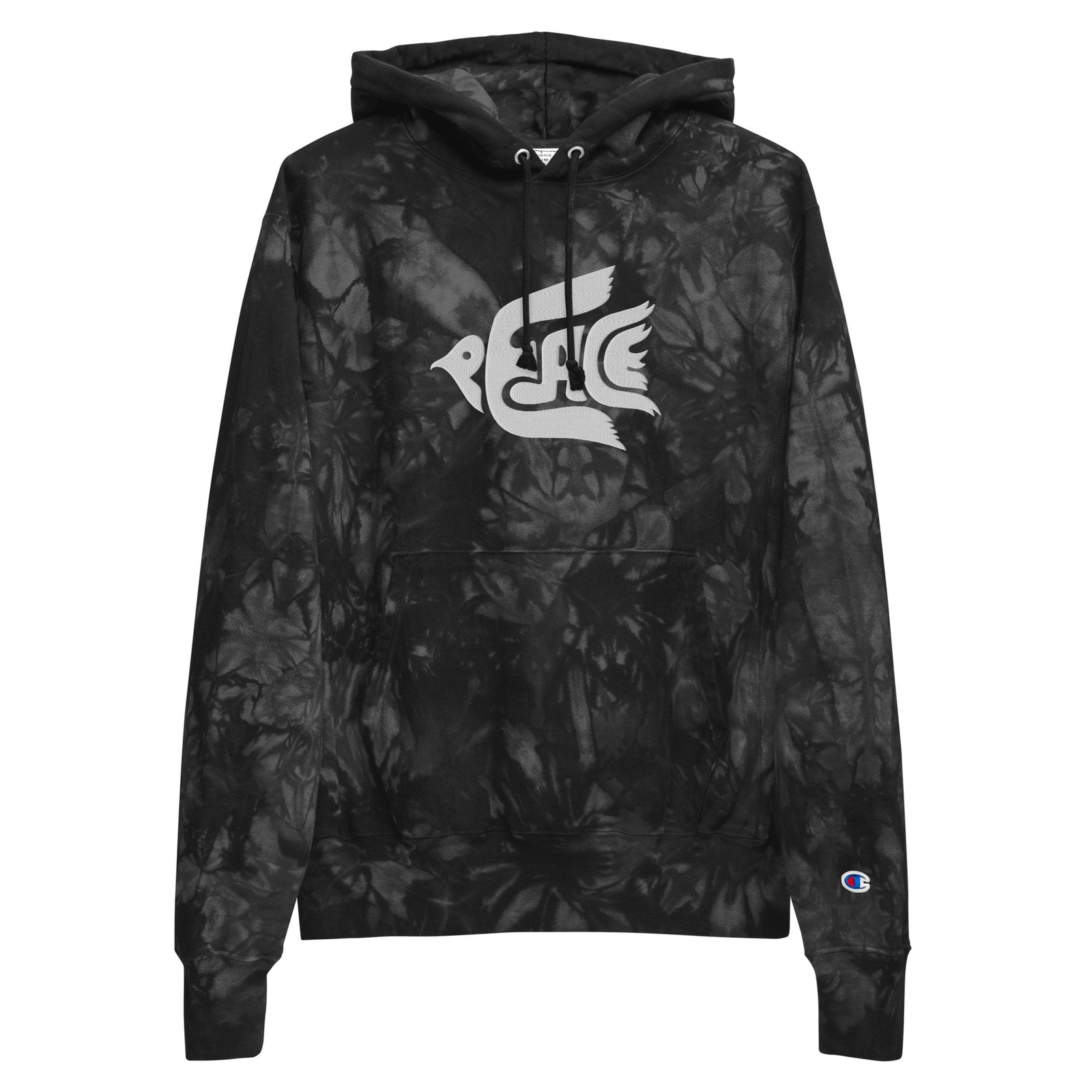 Peace Dove Champion Embroidered  tie-dye hoodie