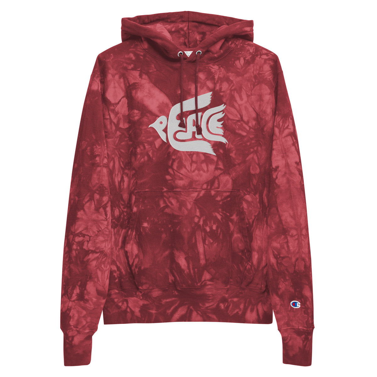 Peace Dove Champion Embroidered  tie-dye hoodie